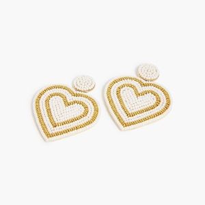 J.Crew Beaded heart earrings NWT